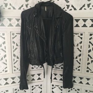Free people biker jacket, Fake leather